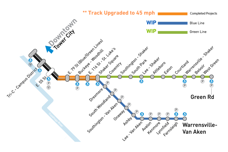 Light Rail Track Replacement Map
