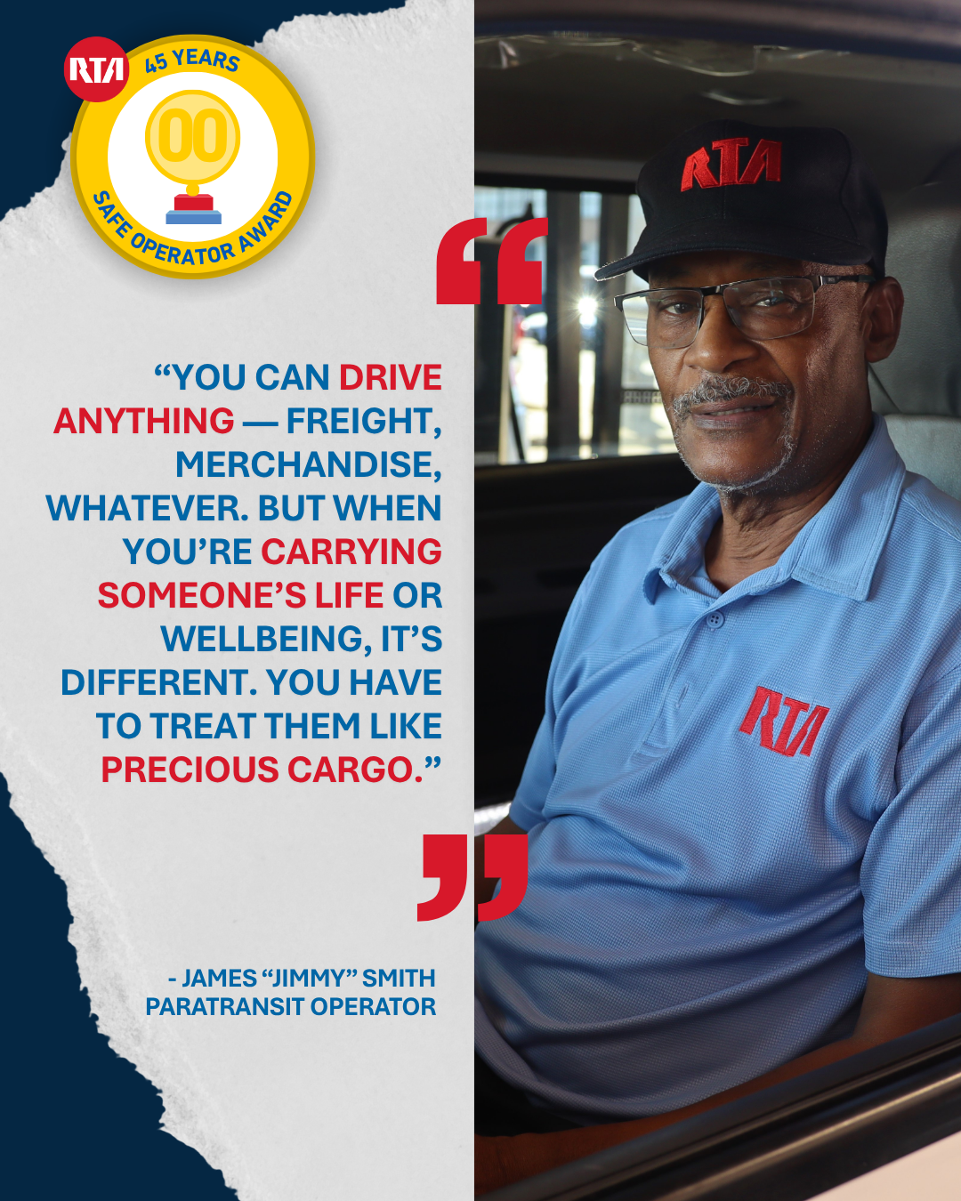 Special Recognition To Paratransit Operator For 45 Years of Safe Driving