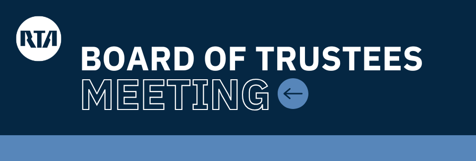 navy blue background white text - Board of Trustees Meeting