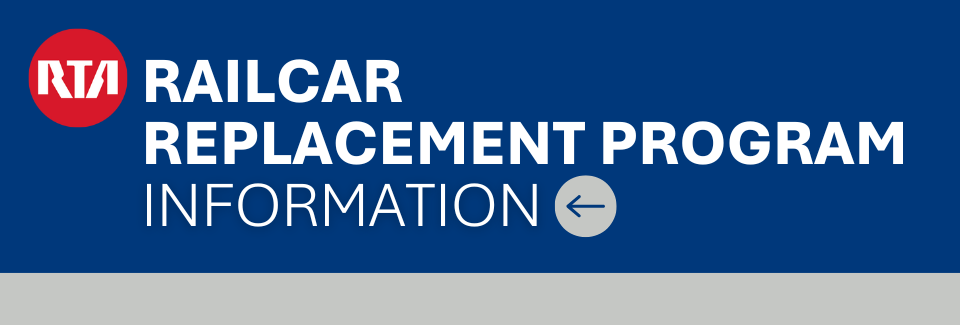  dark blue background white text says "railcar replacement program information 