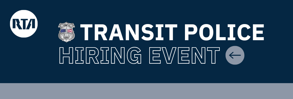 blue background white text "transit police hiring event" 