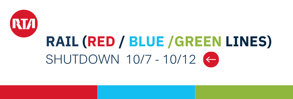 Red, Blue, Green Lines Rail Shutdown - October 7-12