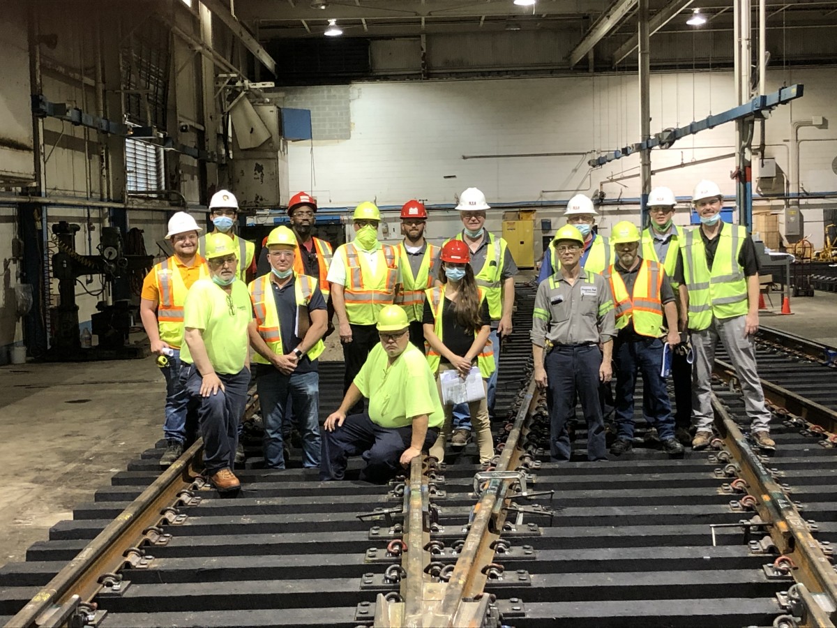 GCRTA Engineering, RailWorks, and Progress Rail inspecting the new East 116th Street Crossover