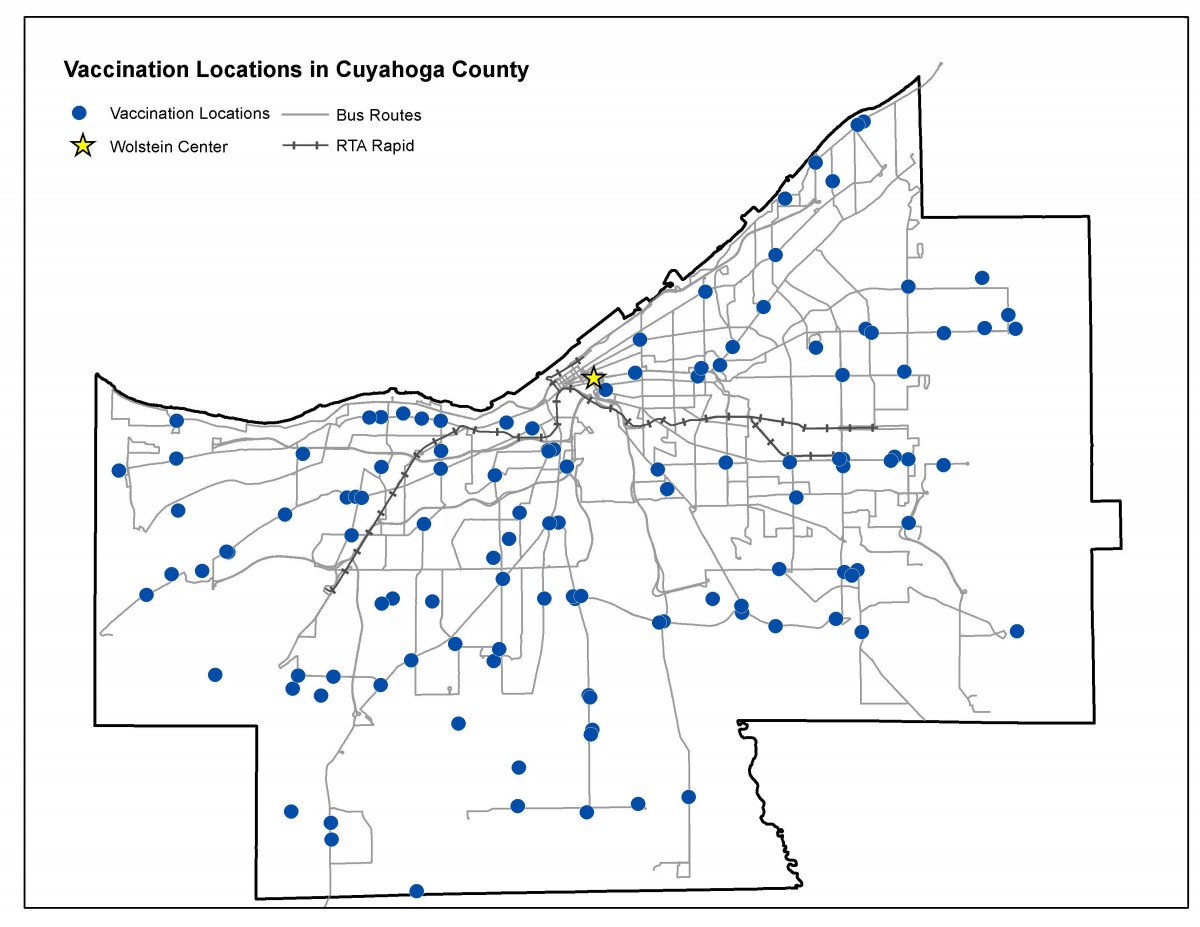 vaccination locations within Cuyahoga County (click for larger view)