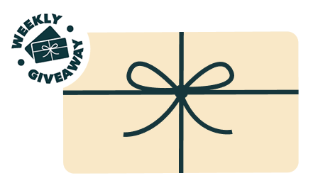 Weekly giveaway gift card illustration