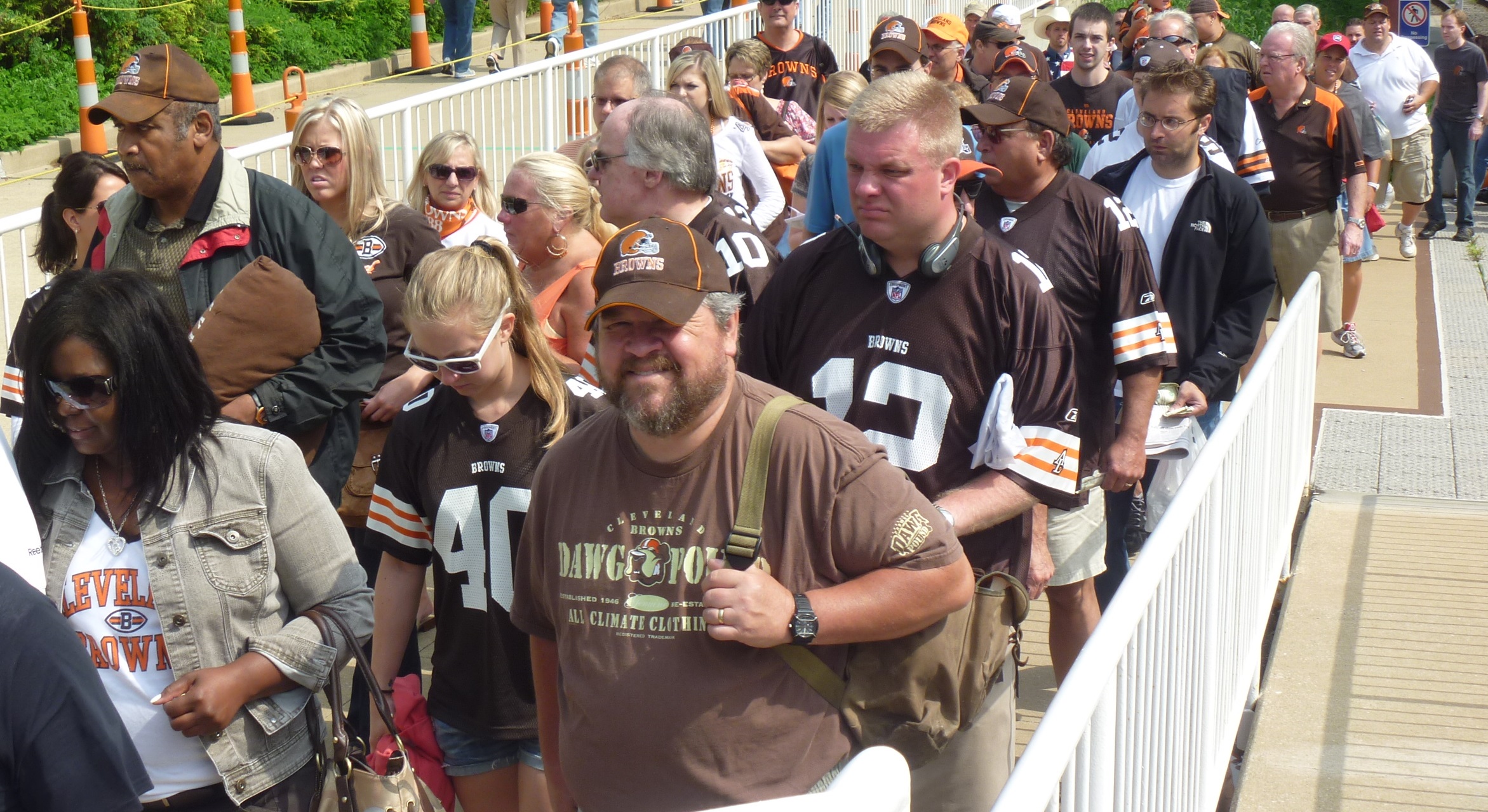 Fans stream into FirstEnergy Stadium from the Waterfront Line