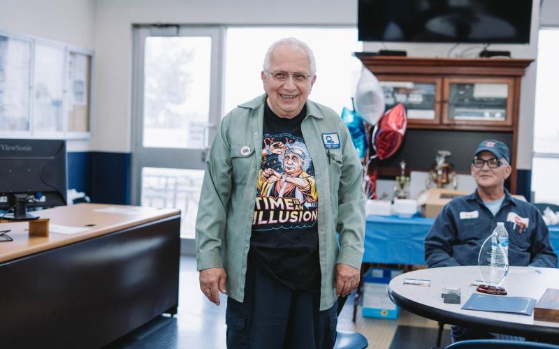 Joe Uhrec poses during 50 year celebration