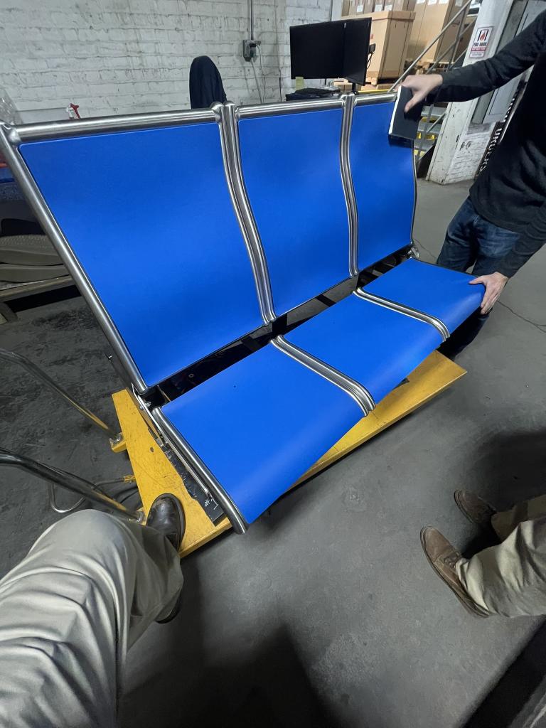 The team arrives in Chicago for First Article Inspection of Passenger Seats, January 2025