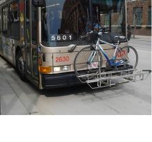 A bike on a bus rack