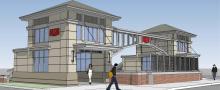 A rendering of the new station